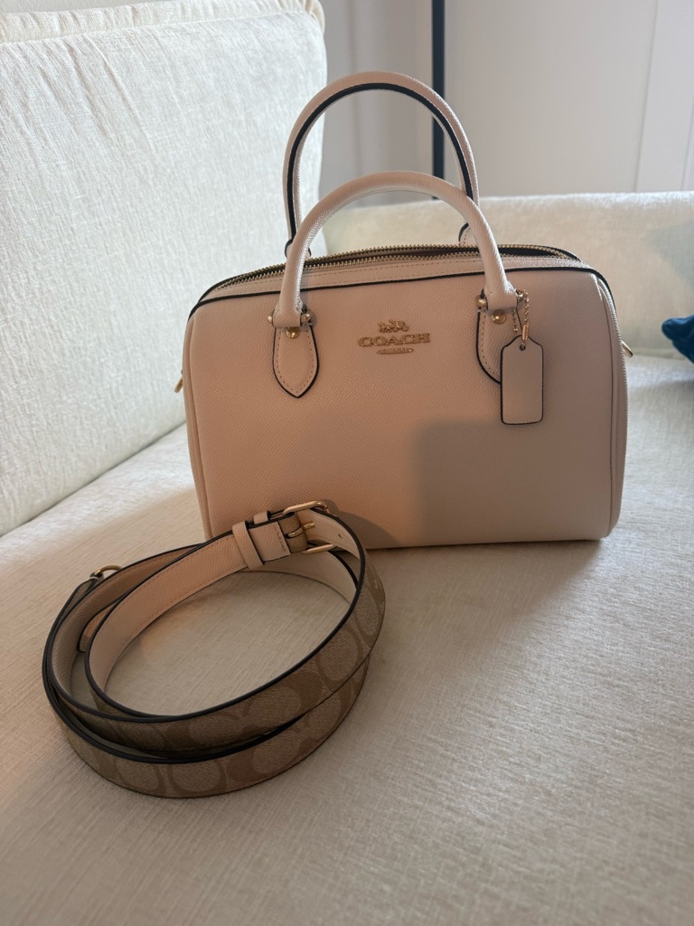 Coach Pebble Leather Satchel and Wallet Set in Cream - Picture 3 of 3